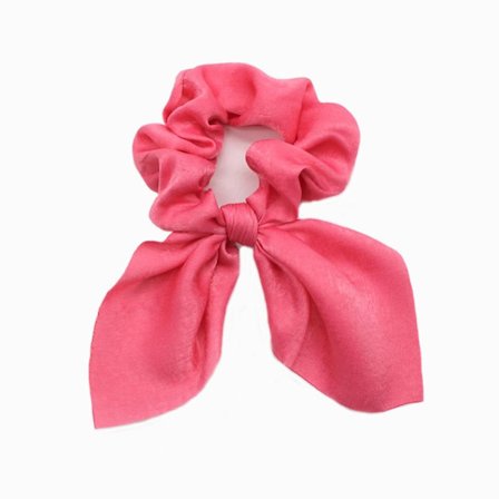 5 stk Silk Scrunchie Bowknot Hårtau ROSE RED