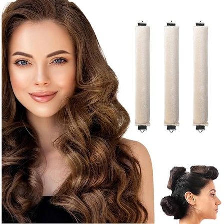 3 stycken värmefria papiljotter, Flexi-stänger med krok, värmefri locktång för alla hårtyper, locktång att somna