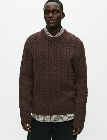 WOOD WOOD Wwsteve Crew Neck 25223 - Brown - S