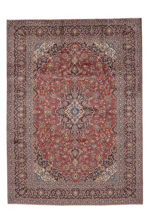 Keshan Rug Hand Knotted 294X403 Dark Red/Brown Persia