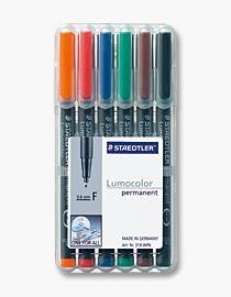 Staedtler Permanent Pen Set Of 6 Colors
