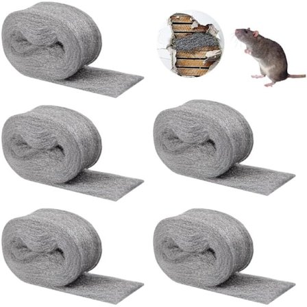 Stålull, Stålull, 5 Ruller 0000 Anti-Mus Ståltrådull, Rengjøringsull, Stålull 0000 Brukt