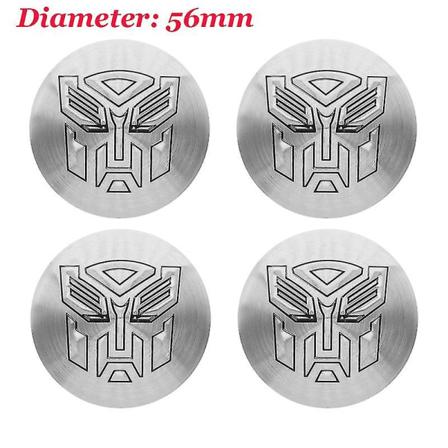 4 stk. 56+60mm seje Autobots-logo Transformers-emblem, bilhjulnavkapsel, klistermærke, fælgdæksel, autostyling-tilbehør