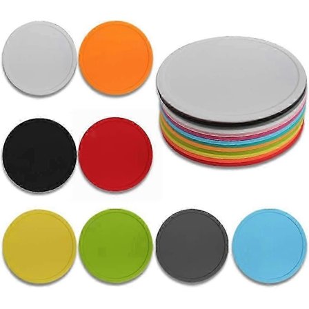 Pyöreät silikoniset lasinaluset, 8 kpl