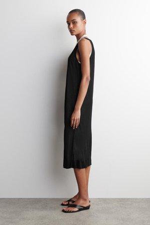 COS Women's Layered Knitted Midi Dress in Black