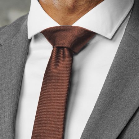 6cm terakotová rypsová úzká kravata pro muže - Jednobarevné kravaty