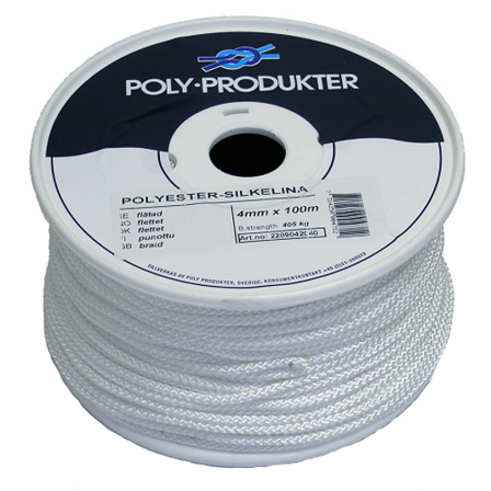 POLY-PRODUKTER FLETTET POLYEST. HV. 4MM 100 M