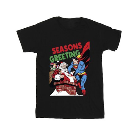 DC Comics Boys Superman Santa Comic T-Shirt 7-8 år Svart