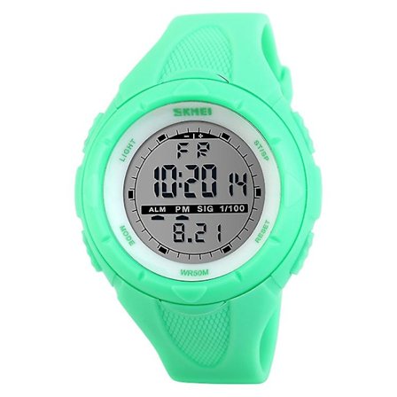 Skmei 1025 ulkokäyttöön tarkoitettu vedenpitävä suuri kellotaulu silikonikello vihreä