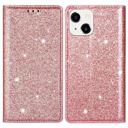 Glitter Plånboksfodral Iphone 14 Plus Roséguld