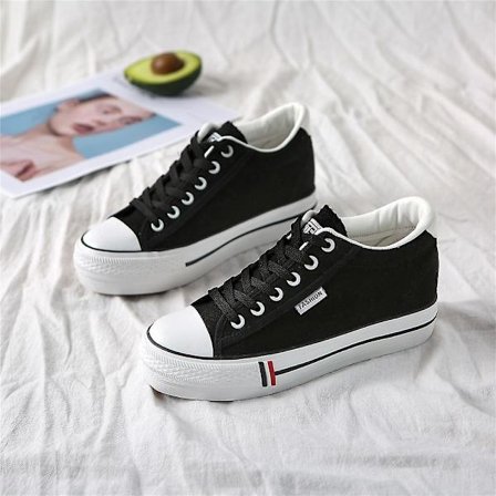 Kvinnor dolda häl plattform kil andas sneakers