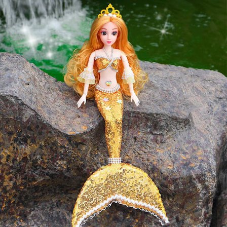 Golden Lejiafen Tongle Havfrue Prinsesse Dukker Barn Jenter