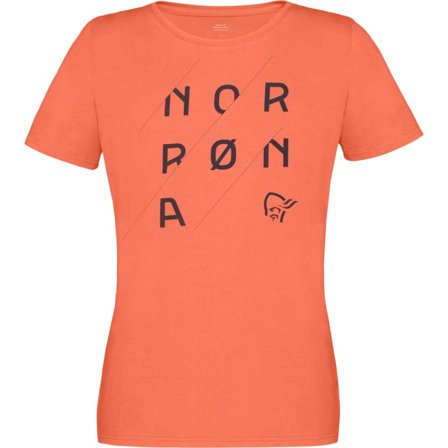 Norrøna Women's /29 Cotton Slant Logo T-shirt Women short-sleeved sweaters Orange M