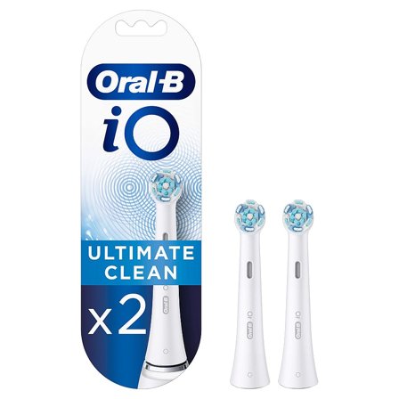 Oral-B iO Ultimate Clean Børstehoveder 2 stk Hvid, Medicin & Pleje, Tandbørster, Børstehoveder