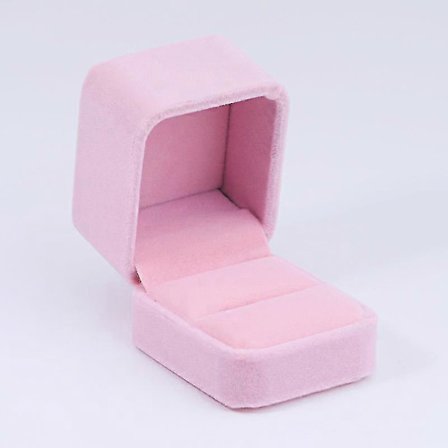 Rosa smykkeskrin i fløyel, brukes til bryllup, forlovelse, bursdagsgaveinnpakning, utstillinger for smykker på kjøpesentre