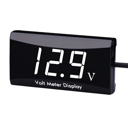 DC 12V Bil Digital Voltmeter Måler - Aimilar LED Display Spændingsvoltmeter til Bil Motorcykel (hvid)