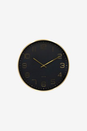 Karlsson - Väggklocka Elegance Glow - Svart - Väggklockor & bordsur - Från Homeroom