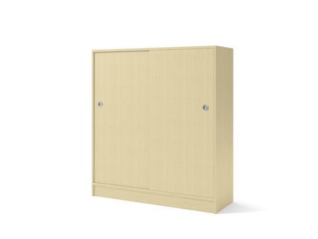 LANAB DESIGN Skåp 3xA4 skjutdörrar H132,5cm björk - Lyreco - Kontorsmöbler och inredning - Skåp och hyllor - Skåp