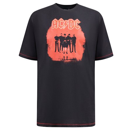 Duke Herr D555 Uxbridge AC/DC Kingsize T-Shirt 3XL Tvättad Svart
