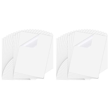 50 Ark 8,3x11,6 Tum Inkjet-klistermärkespapper, Utskrivbar Transparent Film Snabbtorkande Pappersetikett För