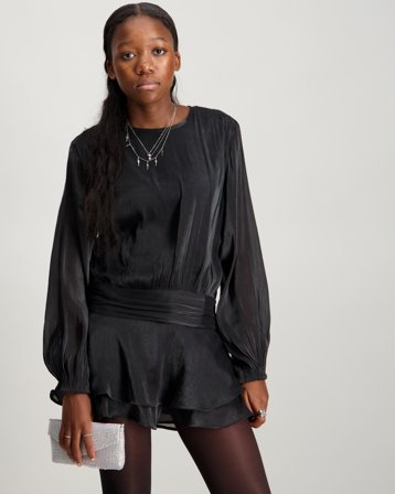 Gina Tricot Young Y frill dress Svart Klänningar Tjej - Kids Brand Store