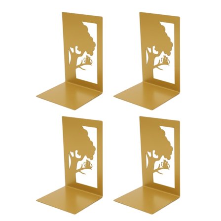 4 stk. metallbokstøtter, hul, solid struktur, kraftige bokstøtter med sklisikre skumputer for bøker CD DVD {XW}