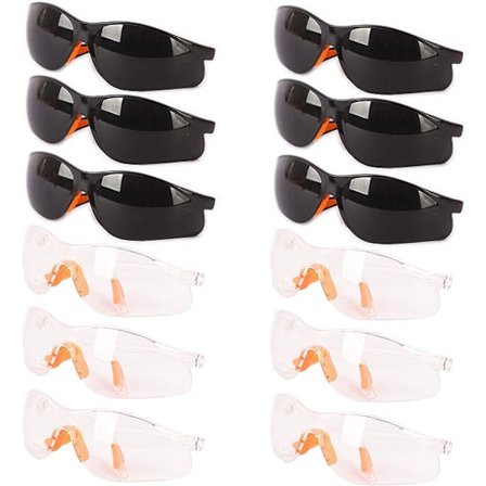 Blanc 6 + Noir 6 Lunettes-masque de sécurité lunette de protect