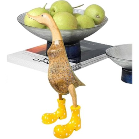 Treand med støvler | Treand, tredekorasjon for plen, andstatue med støvler, festdekorasjoner, innendørs og utendørs