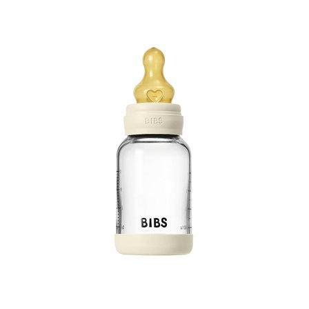 BIBS Gl Baby Bott Round Latex Ivory Slow Flow 120 ml, Børn & Forældre, Sutteflasker & Tilbehør, Sutteflasker