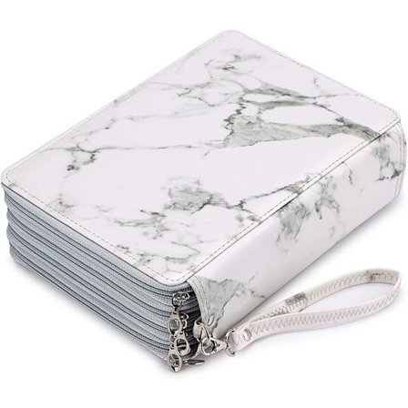 200 fack färgad pennorganisatör - Deluxe PU-läderpenna