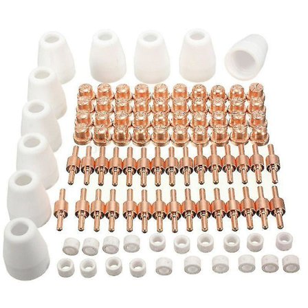 100 stk 40a/pt-31 luftplasmaskjærer skjæremunnstykker elektrodetupp lommelykt forbruksmateriell sett tilbehør