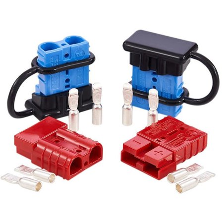 2 stk 6-12 AWG 50A Batteristrømkontakt Kabel Frakoblingssett for Anderson Vinsj Tilhenger