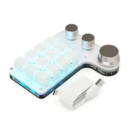 Programmering Macro Tangentbord RGB Custom Knob Tangentbord 12/15 Tangenter 3-knappar 2/3 lägen Gaming Mini Tangentbord Kopiera Klistra in Hotswap