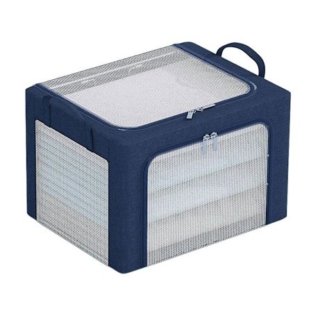 Stable Stappbare Klær Oppbevaringsboks med Synlig Vindu Multifunksjonell Glidelås Lekeoppbevaringspose