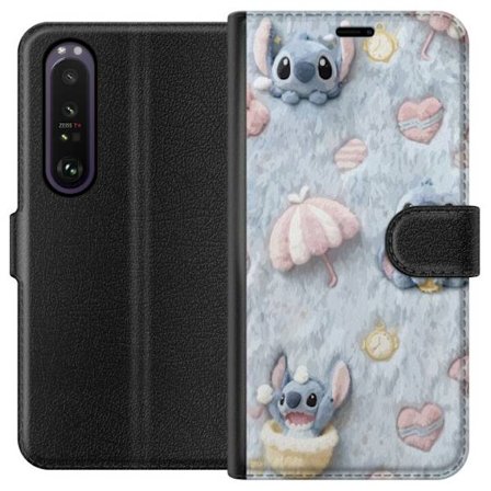 Kompatibelt Lommeboketui til Sony Xperia 1 III Broder mønster med hjerter, paraplyer og pastellfarget myk bakgrunn