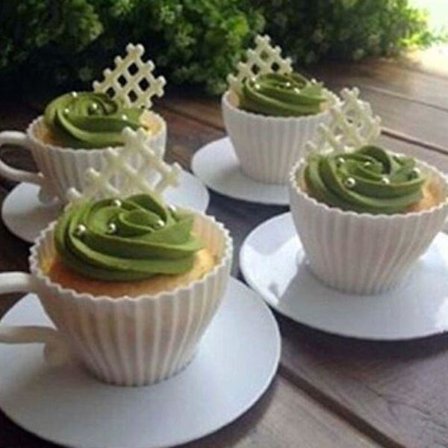 8st Silikon Cupcake Cups Muffin Cake Mould