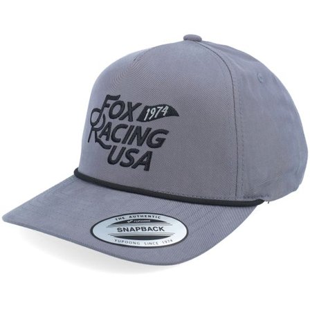 Fox - Grå adjustable Keps - Racing Flag Rope Steel Grey A-Frame Adjustable @ Hatstore