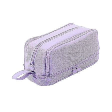 Romslig Blyantveske Blyantpose Penneveske Organisert Søt Penneveske For Skolekontorrekvisita Og Reise, Lilla