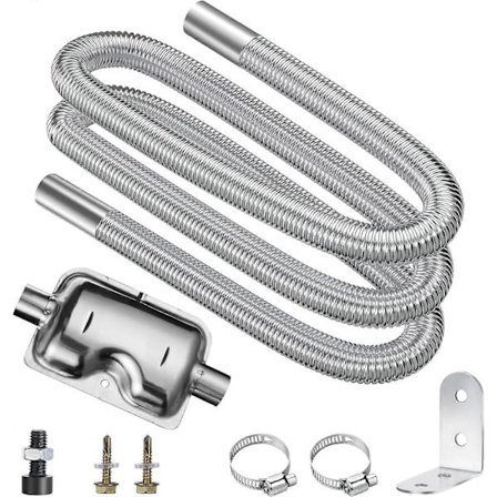 200 cm pakoputki generaattorille äänenvaimentimella, parkkilämmittimen pakoputki ruostumatonta terästä, diesel-lämmittimen pakoputkisarja puristimilla