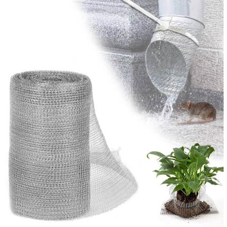 Gnagerbeskyttelsesnett i rustfritt stål - Skadedyrbeskyttelse - 1 stk - 12,7 cm bred - 600 cm lang