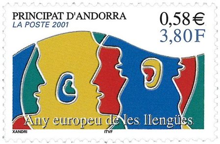 Fransk Andorra - Europæiske sprog - Postfrisk frimærke