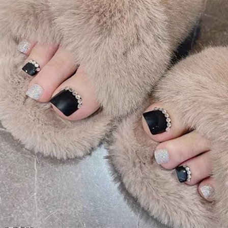 Falske tånegle fransk 6 6