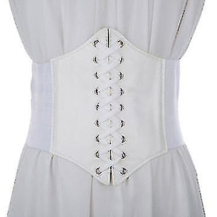 Snøring Cinch-belte bundet korsett Elastisk midjebånd, lærspenne for kvinner underbyst Korsettbånd Bustier