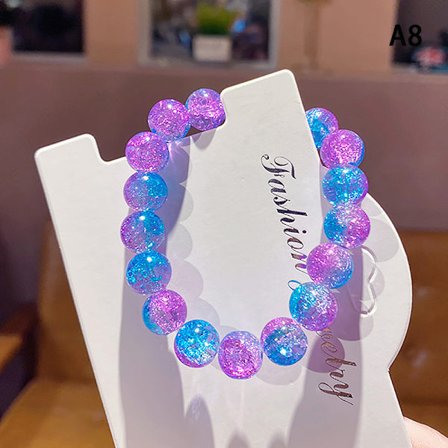 Kvinders cracked Quartz Crystal Beaded runde glasperler Stretch