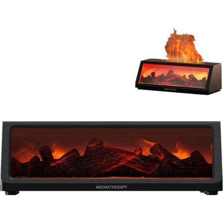Aromadiffuser & Luftfuktare för Öppen Spis | 320ml Flameffekt Eterisk Oljediffuser med Fjärrkontroll, Tyst för Sovrum & Kontor