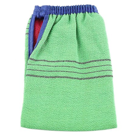 Dubbelsidig kroppsexfolierande handske, skrubbduk för dusch och bad, badverktyg