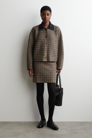 COS Women's Ribbed Merino Wool Tights in Black