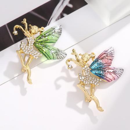 2 stk. Ballet Dans Piger Brosche Nåle Rhinestone Danser Dansende Broscher
