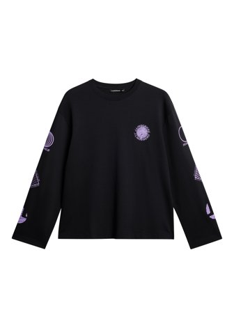J.Lindeberg - Walsh LS Print T-shirt - Svart - Man - XL