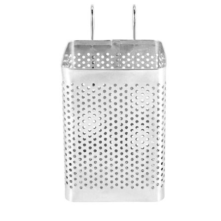 Rustfrit Stål Spisepindeholder Hængende Bestikholder Tørrestativ Bestik Afdrypningsbakke med Kroge Køkkenredskab (B)